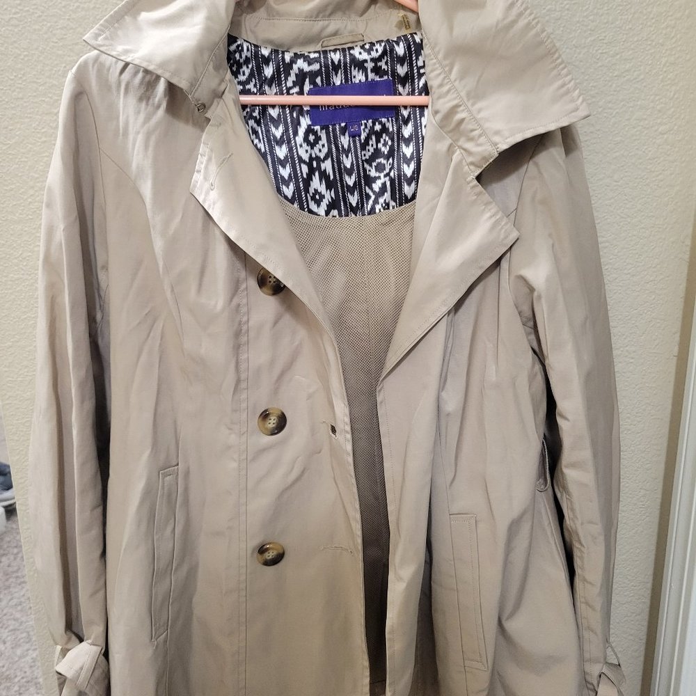 Tan trench coat